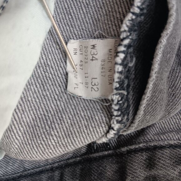 33x31 Vintage Sasson Men's Jeans Skater Gray Faded Jeans Designer Pockets 1980's - Picture 8 of 8